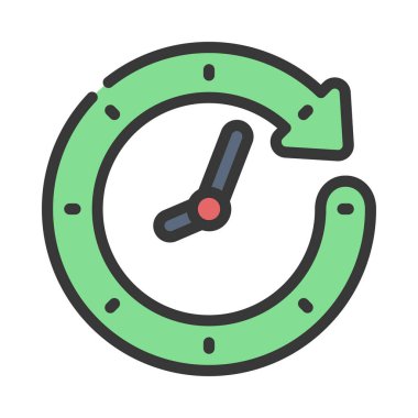 Saat Arrow web simgesi vektör illüstrasyonu