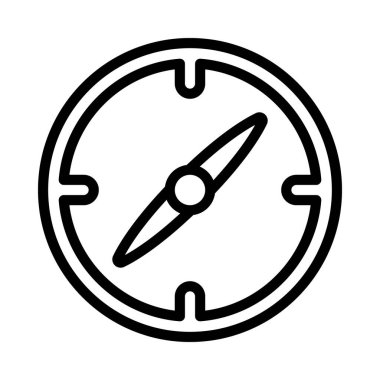 Beyaz arka plan üzerinde pusula simgesini vektör çizim