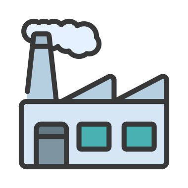 Fabrika ikon vektör çizimi tasarımı