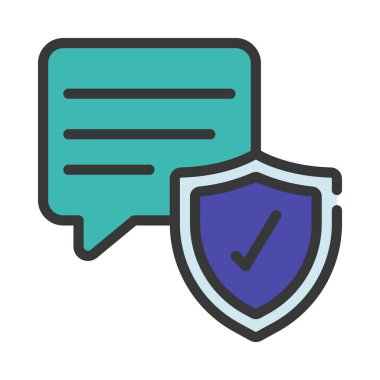 Güvenli İleti simgesi, vektör illüstrasyonu   