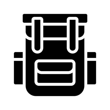 Gezgin Sırt Çantası Web simgesi vektör çizimi