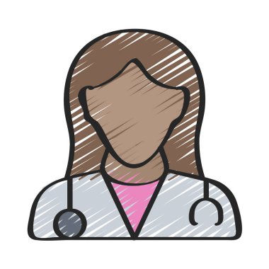 Kadın doktor ikon vektör illüstrasyonu