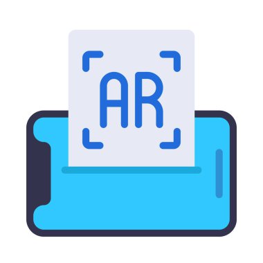 AR Mobil simgesi basit düz resimleme