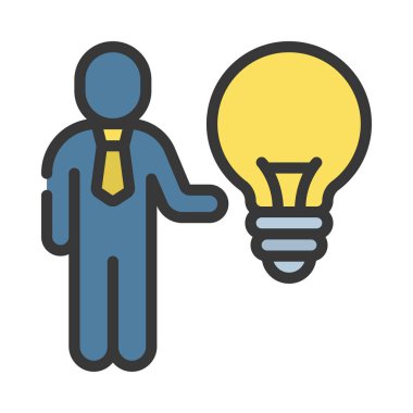 Fikir Kişi web simgesi vektör illüstrasyonu