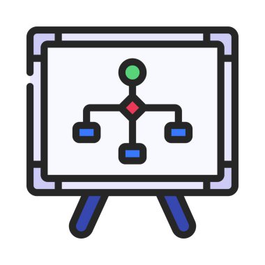 iş Akışı grafiği pano simgesi, vektör illüstrasyonu