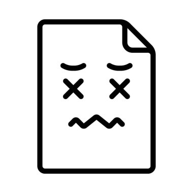 Üzgün Yüz Belgesi simgesi, vektör illüstrasyonu 