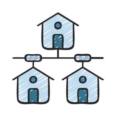 House Ağ simgesi, vektör illüstrasyonu  