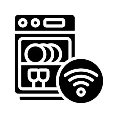 Akıllı Bulaşıkçı web simgesi vektör resimlemesi