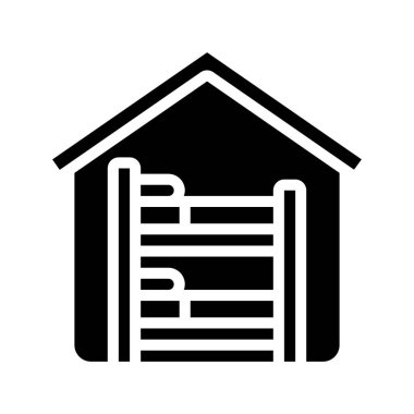 Hostel simge vektör illüstrasyon tasarımı