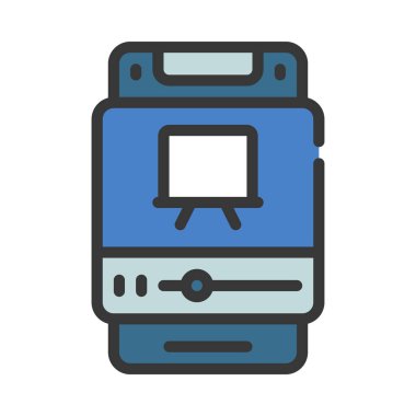 Mobil Ders Uygulaması simgesi basit düz resimleme