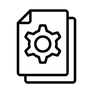 Ayarlar Belge simgesi, vektör illüstrasyonu 