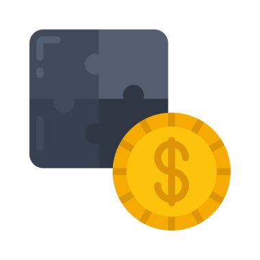 Para Sorunları web simgesi düz tasarım, vektör illüstrasyonu                                                  