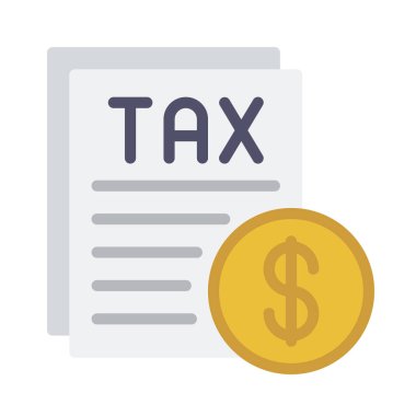 Vergi Belgesi simgesi, vektör illüstrasyonu 