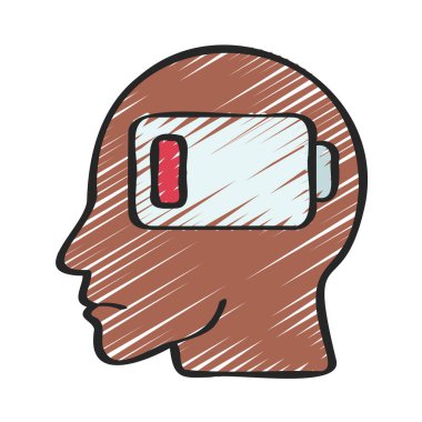 Burnout Head simge vektör illüstrasyon tasarımı