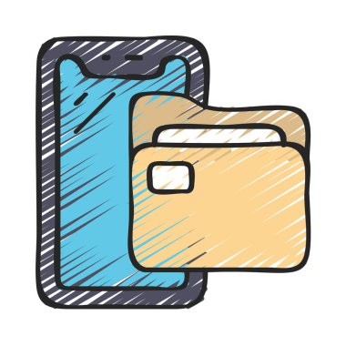 Mobil Dizin simgesi, vektör illüstrasyonu 