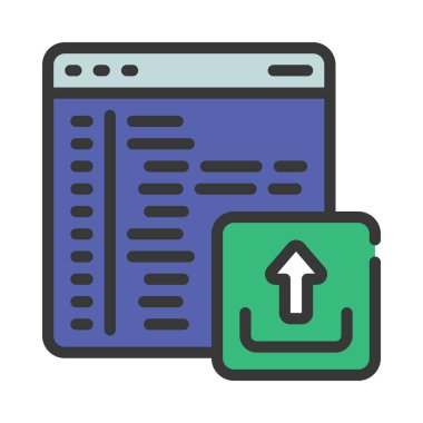 Kod web simgesi, vektör illüstrasyonunu gönder                          