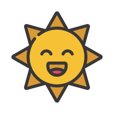 Mutlu Güneş Işığı simgesi, vektör illüstrasyonu basit tasarım