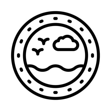 Gemi Porthole ikon vektör illüstrasyon tasarımı