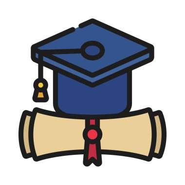 Diploma simgesi vektör illüstrasyon tasarımını tamamla