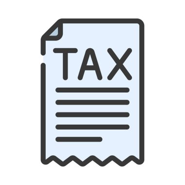 Vergi Bill web simgesi vektör illüstrasyonu