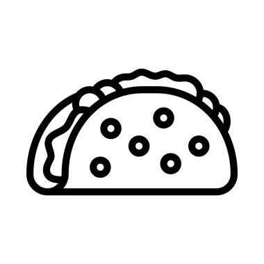 Vejetaryen Taco Gıda ikonunun vektör çizimi