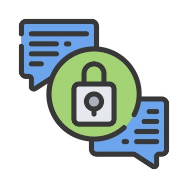 İleti Şifreleme simgesi, vektör çizimi 