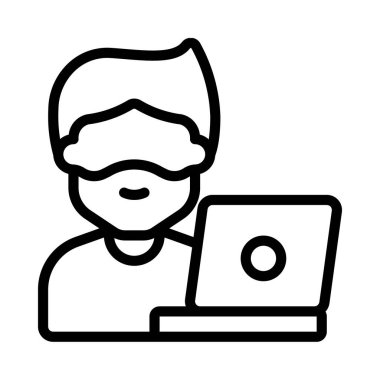 Serbest Çalışan Erkek Simge Vektör Çizimi Tasarımı