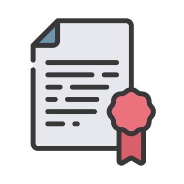 Belge Ödülü simgesi, vektör illüstrasyonu 