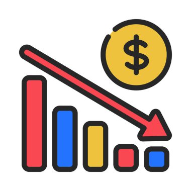  Satış Çubuğu ikon vektör resimlemesini Azalt
