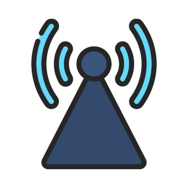 Radyo Kulesi simgesi vektörü beyaz arkaplanda izole edildi