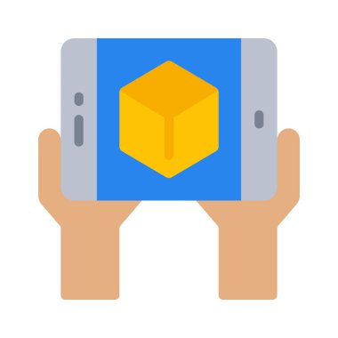 Etkileşimli AR Uygulama simgesi, vektör illüstrasyonu basit tasarım