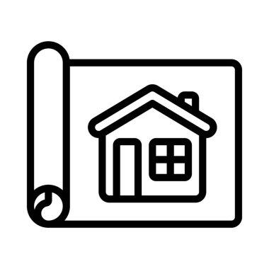 Ev Planları simgesi, vektör illüstrasyonu  