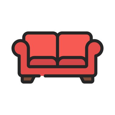  kanepe ikonu vektör illüstrasyonu 