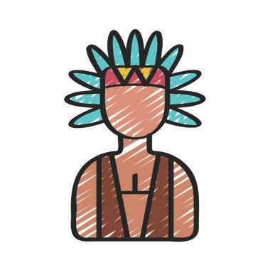 Yerli Hintli Adam web simgesi vektör illüstrasyonu