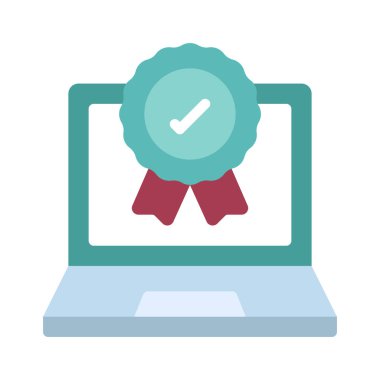 Dizüstü bilgisayar Kalitesi simgesi, vektör illüstrasyonu 