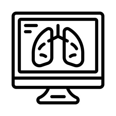 Ciğerlerin simge vektör illüstrasyon tasarımını çalış