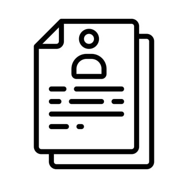 Profil Belgesi simgesi, vektör illüstrasyonu 
