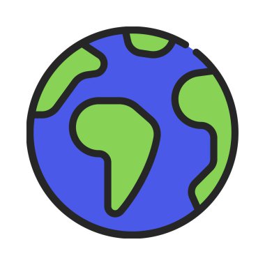 Dünya ikonu. vektör illüstrasyonu                    