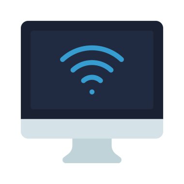 Wifi Bilgisayar simgesi, vektör illüstrasyonu 