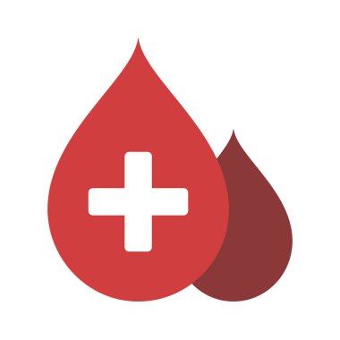 Çapraz simgeli kan damlacıkları, vektör 