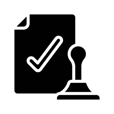 Onaylanmış Kağıt Simgesi, vektör illüstrasyonu basit tasarım