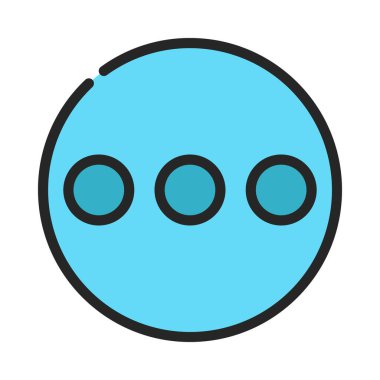 Çember Simgesinde Üç Nokta, vektör illüstrasyonu