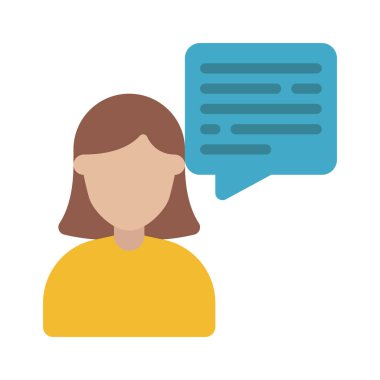 Kadın Danışman Web simgesi vektör illüstrasyonu