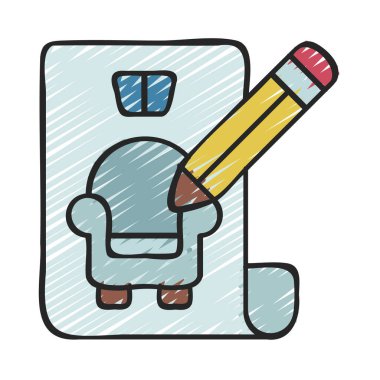 İç Tasarım Web simgesi vektör illüstrasyonu