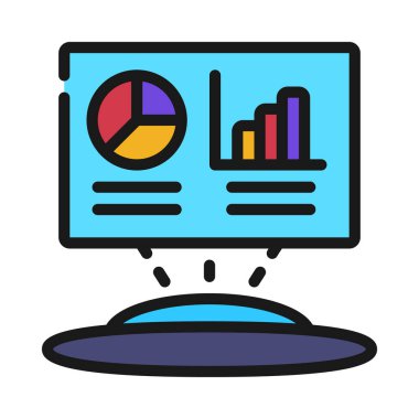 AR Veri Görselleştirme Web simgesi vektör illüstrasyonu