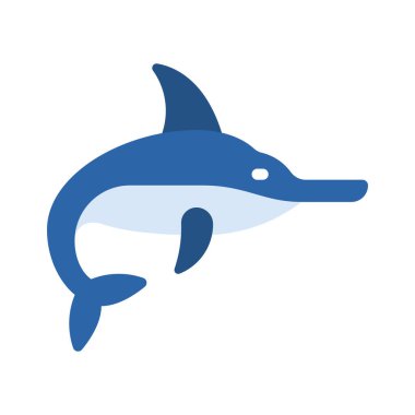  Kılıç balığı simgesi vektör illüstrasyonu