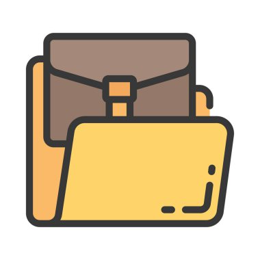 İş Dizini simgesi, vektör illüstrasyonu 