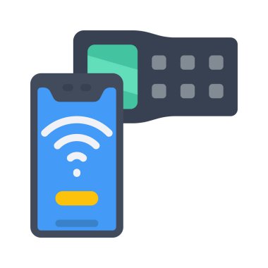 Temassız ödeme simgesi basit düz illüstrasyon