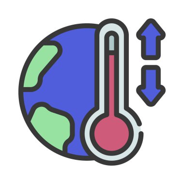 İklim Değişikliği ikon vektör illüstrasyon tasarımı
