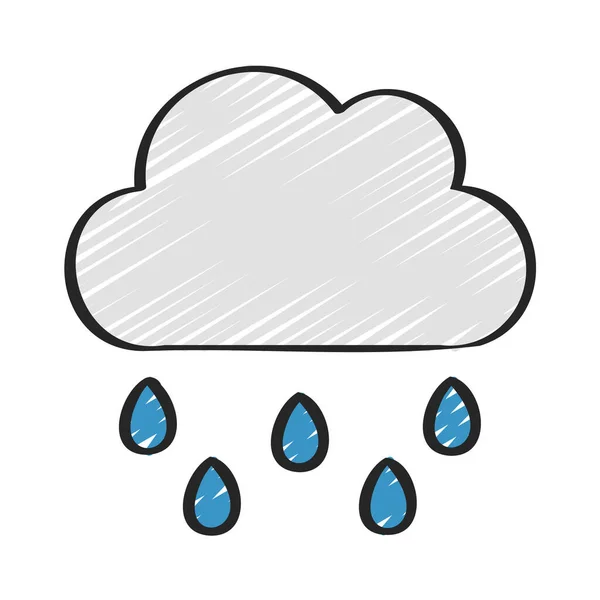 Icona Della Nube Pioggia Illustrazione Vettoriale — Vettoriale Stock